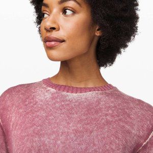 Lululemon Hazy Day cashmere blend knit sweater relaxed fit plumful pink bli